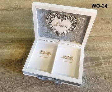 Комплект коробки для конвертов 30х30 + серебряные обручальные кольца