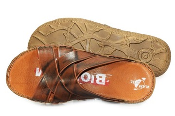 ШЛЕПОНКИ МУЖСКИЕ КОЖАНЫЕ ЛЕТНИЕ KamPol размер 40