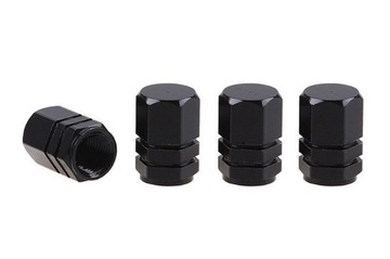 ALUMINIOWE NAKRĘTKI NA WENTYLE CZARNE 4 SZT AMIO02237