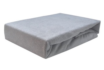 Prześcieradło frotte z gumką 160x200 popielate