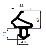 Uszczelka Profil PCV ALUPLAST S-1172 Stomil OKNA DRZWI BALKONOWE guma EPDM