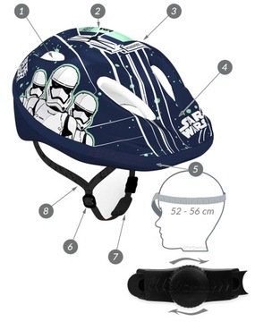 Велосипедный шлем Seven Star Wars Stormtrooper, окружность 52-56 см