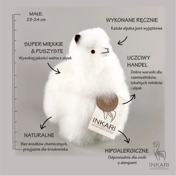 Талисман Inkari Alpaca маленький Блондин, 100% шерсть из Перу, ручная работа.