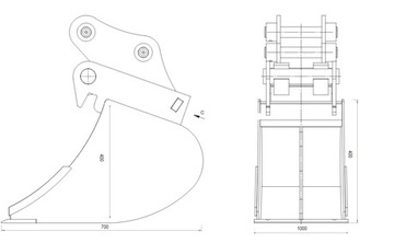 Łyżka skarpowa 1000 mm LEHNHOFF MS01