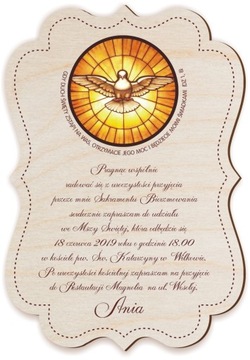 ZAPROSZENIA na BIERZMOWANIE DREWNIANE