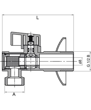 ШАРОВОЙ КРАН УГЛОВОЙ С ФИЛЬТРОМ 1/2 X 3/8