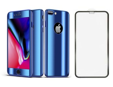 ETUI MIRROR 360 3w1 +SZKŁO 9H DO IPHONE 7 IPHONE 8