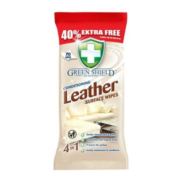 Green Shield Leather Chusteczki nawilżane do czyszczenia skóry 70 szt.