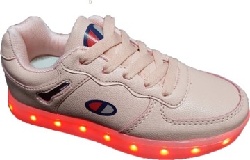 BUTY LED ŚWIECĄCE SHUFFLE DANCE HIT ROKU RÓŻ R37