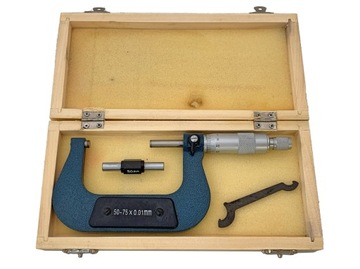 MIKROMETR ZEWNĘTRZNY 50-75 / 0,01 mm DREWNIANY BOX