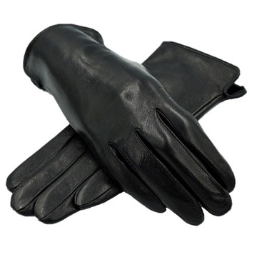 SKÓRZANE RĘKAWICZKI DAMSKIE OCIEPLANE SKÓRA M