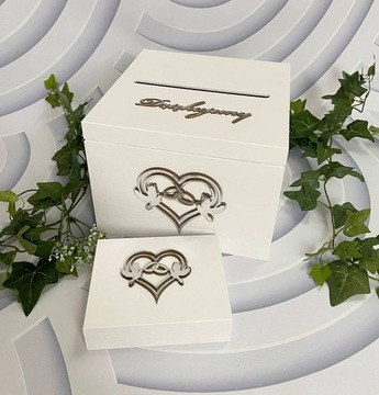 Pudełko na koperty duże +obrączki złote dekory