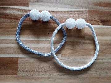 KLAMRA SPINKA NA MAGNES KURTYNA ZASŁONA BIAŁA PERŁOWA SPINKA SZNUR DO FIRAN