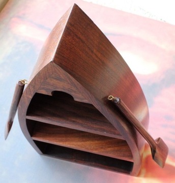 ДЕРЕВЯННАЯ ШКАФНАЯ ПОЛКА ЛОДКА С ВЕСЛАМИ В ПОДАРОК