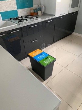 Тройной контейнер для сортировки мусора 40 л + мешки