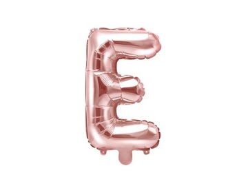 Balon Foliowy Literka E Litera Różowe Złoto 35 cm