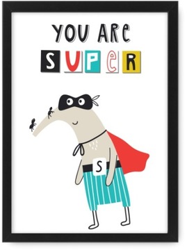 SUPER HERO Obrazek A3 plakat, prezent, ramka ikea