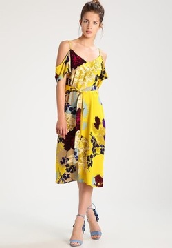 New Look - żółta sukienka midi w kwiaty - 38