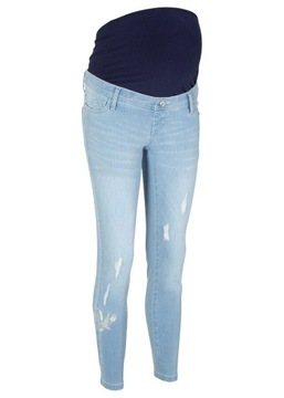O5010 DŻINSY CIĄŻOWE Z HAFTEM SKINNY r.46