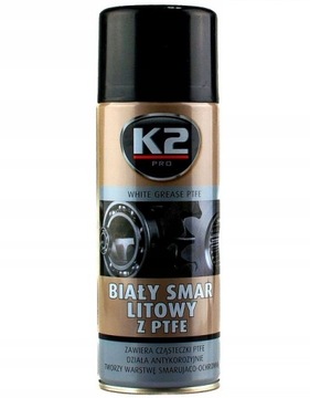K2 BIAŁY SMAR LITOWY Z PTFE TEFLONOWY 400ML SPRAY