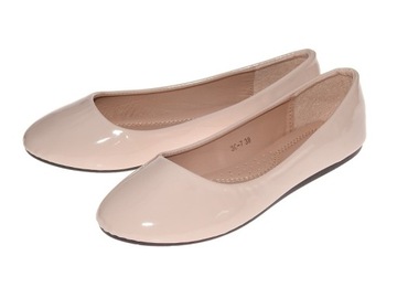 SUPER CENA ! BALERINY LAKIEROWANE 3C- 7 Beige r.38