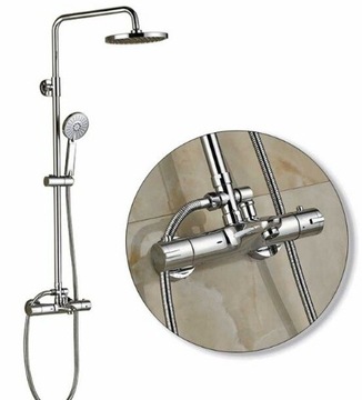 ZESTAW PRYSZNICOWY DESZCZOWNICA TERMOSTAT CHROM
