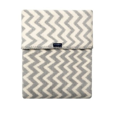 Детское одеяло Zaffiro Cotton для коляски - бело-серый зигзаг