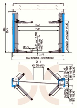 ДВУХКОЛОННЫЙ ПОДЪЕМНИК RAVAGLIOLI 4.2T KPN349WELIK