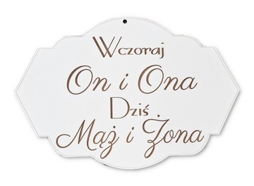 TABLICA na ściankę PARA MŁODA ślub dekoracja NAPIS