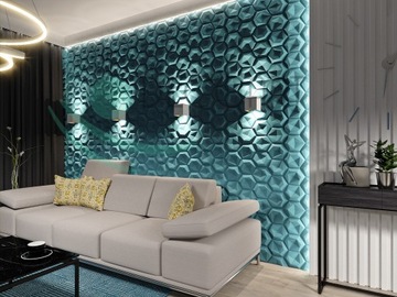 3D Стеновые панели из пенополистирола 60х60 ШЕСТИГРАННИК