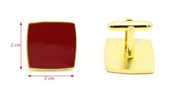 Элегантные запонки для рубашки бордового цвета в сапфировом футляре