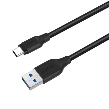 Кабель Aukey CB-AC2 BK USB-C USB-A — USB-C 5 Гбит/с, QC 3.0, 2 м