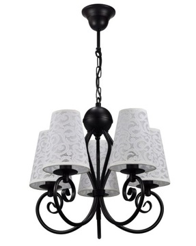 Czarna lampa wisząca żyrandol z abażurami KLIWO 5