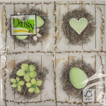 Serwetka Decoupage PISTACJOWA PISANKA SERCE 2 szt