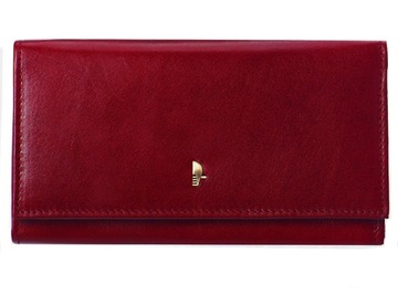 skórzany portfel damski PUCCINI mu1706 ciemno czerwony Ochrona RFID