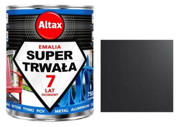 ALTAX EMALIA SUPER TRWAŁA 0,75L FARBA - CZARNY MAT