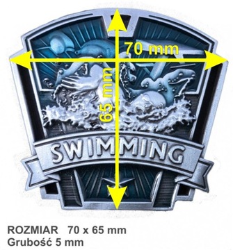 Medal PŁYWACKI odlewany+wstążka+blaszka alum.