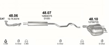 Tłumik końcowy SAAB 9-3 poj.1,8-2,0 od 02r+obejma