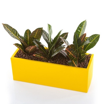 Белый прямоугольный горшок Mini Kube 50x18/18 см