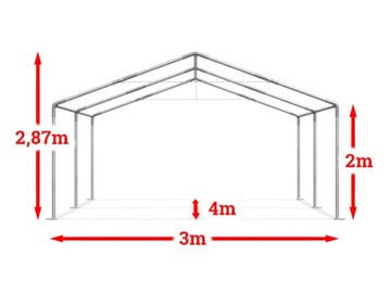 3x4m 2-2,87m Namiot magazynowy targowy handlowy