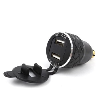 PRZEJŚCIÓWKA DIN WOLTOMIERZ 2x USB 2,1A MOTOCYKL