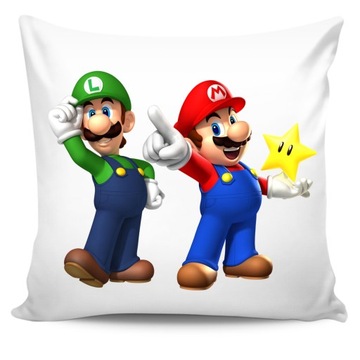 Super Mario Luigi Poszewka Prezent Gadżet Wzory