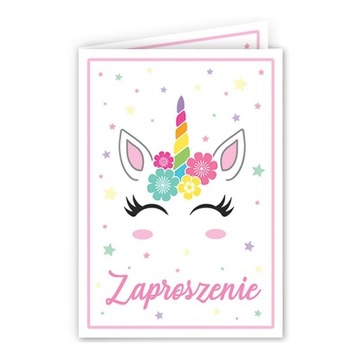 Zaproszenia na urodziny DZIECI, roczek JEDNOROŻEC