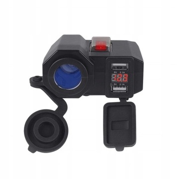 GNIAZDO ZAPALNICZKI MOTOCYKL WOLTOMIERZ 2xUSB 5V2A