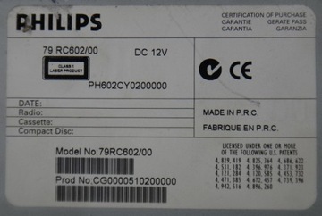PHILIPS 79RC602 RADIOODTWARZACZ RADIO CD