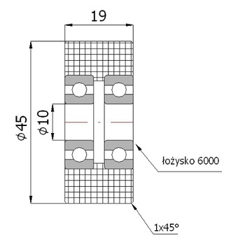 FI 45 ПРЯМОЙ ВАЛИК ПОЛИАМИДНЫЙ FI 10