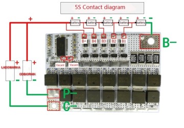 BMS 5S 100A MODUŁ ŁADOWANIA 18-21V DO OGIW Li Ion