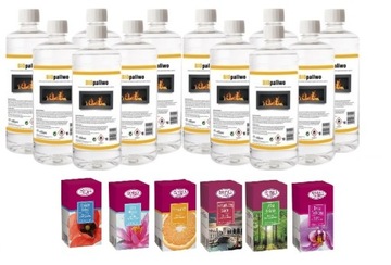 ZESTAW 12L BIOPALIWO bioetanol paliwo biokominka aromaterapia 6 olejków