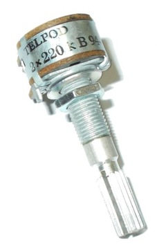 POTENCJOMETR OBROTOWY TELPOD PRP162G 2x 220k B 32