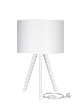 LAMPA TRÓJNÓG STOŁOWA NOCNA BIURKOWA DREWNO ABAŻUR